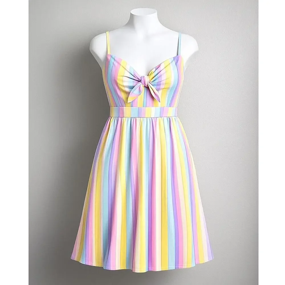 TORRID MINI POPLIN TIE FRONT SKATER DRESS SIZE 1 (1416) NEW WITH TAGS - Picture 1 of 6